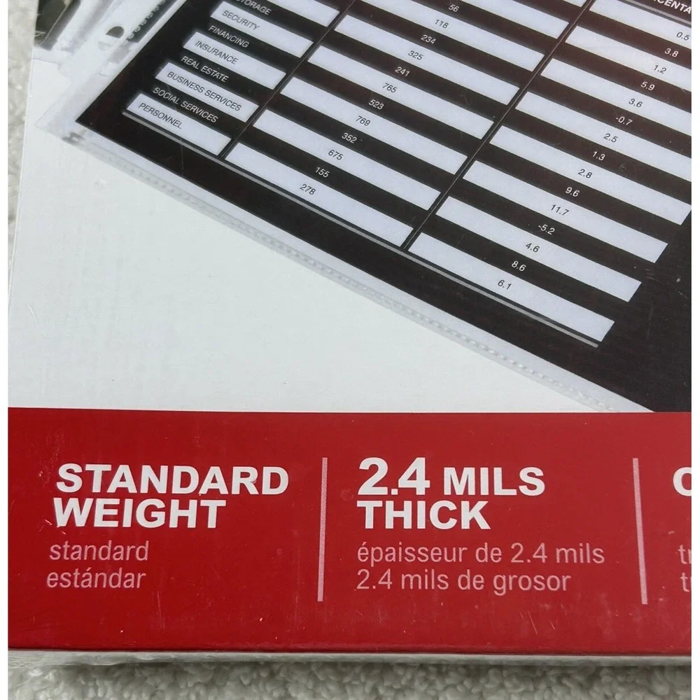 NEW Office Depot Top-Loading Sheet Protectors; Standard Weight; Clear;‎ 100-Pack